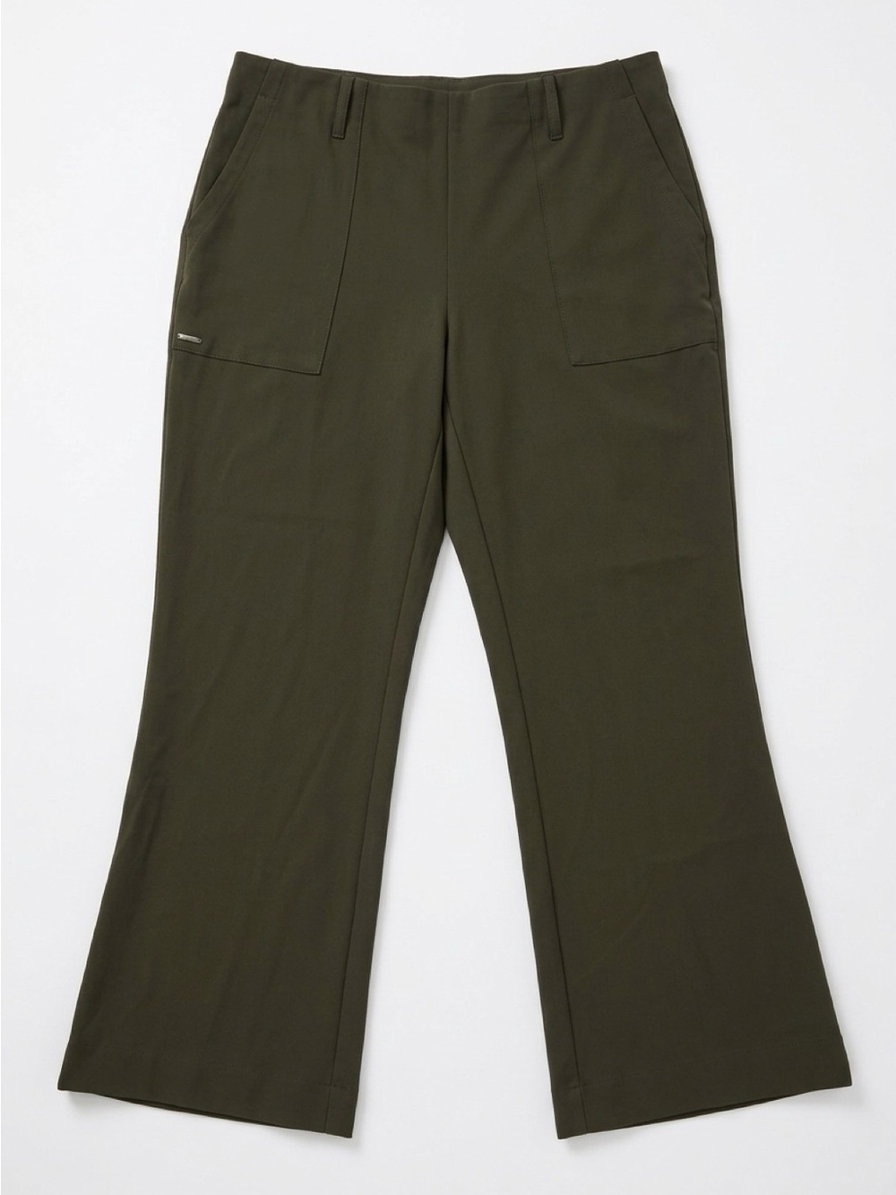 LISETTE Dark Olive Wide-Leg Utility Trousers